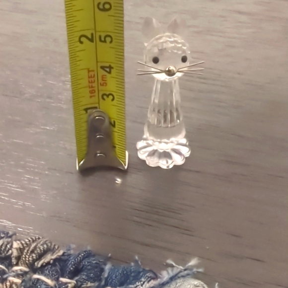 Swarovski Crystal 7634 052 000 Medium Cat Var 1 Metal Tail Up No Box - Picture 4 of 6